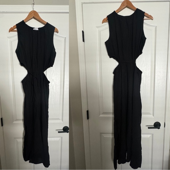 Mango side slit dress in black size L - Picture 6 of 10